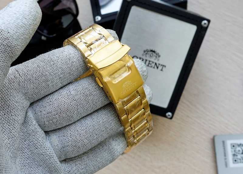 Phần dây, vỏ của Orient FEU07001BX mạ PVD full gold sang trong